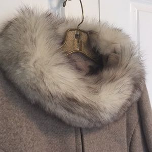 Real fur wool coat